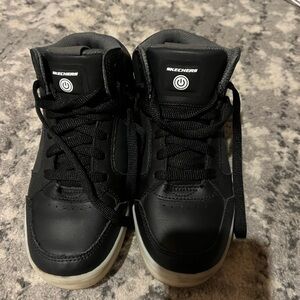 Skechers Light Up Kids Black High-Top Sneakers